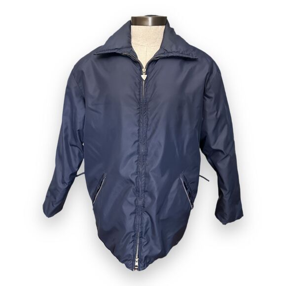 VTG Skitique Puffer Coat Ski Jacket Blue Goose Down Blue Sz Large Made in Japan - Picture 1 of 16